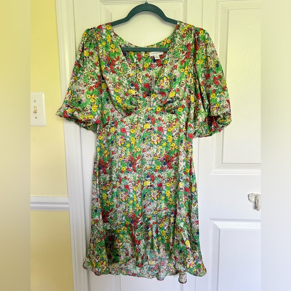 Topshop mini floral stretchy tea dress NWT - Picture 2 of 7